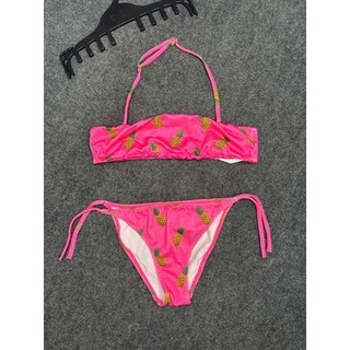 (Thanh lý) Bộ đồ bơi, bikni 2 mảnh cho bé gái màu hồng quả dứa dễ thương hàng VNXK