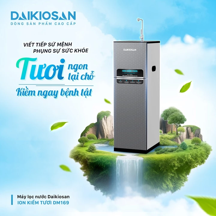 Máy Lọc Nước Ion Kiềm Tươi - Từ Trường Daikiosan DN169 Sự Kết Hợp Của Công Nghệ Bậc Nhất Đảm Bảo Nước Vừa Sạch Vừa Tốt