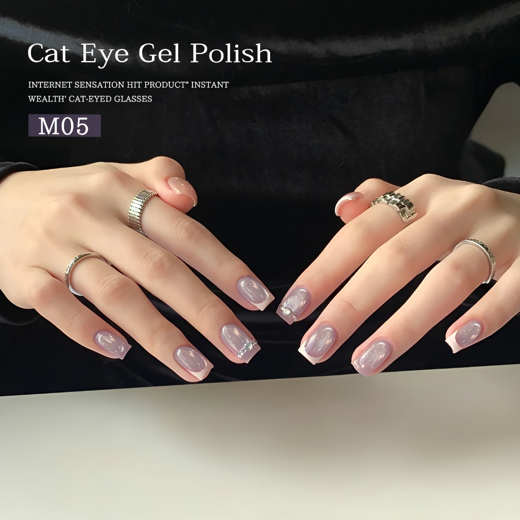 XEIJAYI 10ml - Sơn móng tay dạng gel màu tím nhạt ánh mắt mèo thời trang,  thích hợp sử dụng tại salon.