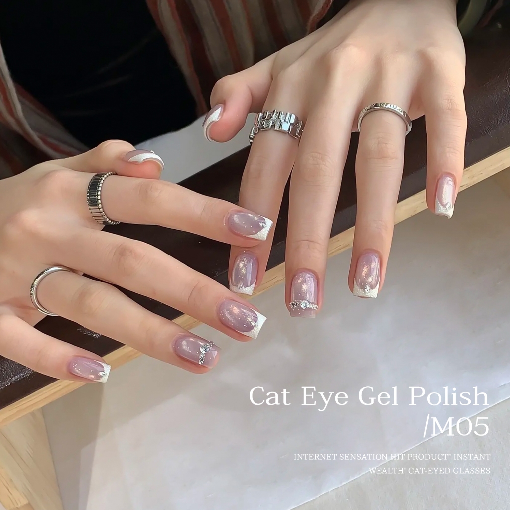 XEIJAYI 10ml - Sơn móng tay dạng gel màu tím nhạt ánh mắt mèo thời trang,  thích hợp sử dụng tại salon.