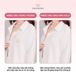 [COMBO] Miếng Dán Ngực Tàng Hình Hydrogel Lô Hội Không Viền DOLLYSECRET Chống Rớt Tái Sử Dụng