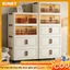 SUNNY Tủ Nhựa Đựng Trong Suốt Làm Dày Tủ Bếp Đa Năng Công Suất Lớn Tủ Đựng Đồ Có Bánh Xe Giá Đựng