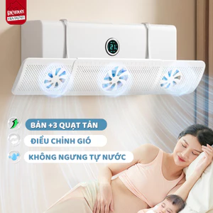 Tấm Chắn Gió Điều Hòa ABS 3 Cánh Quạt Xoay 180 Độ, Kéo Giãn 52-86cm Cản Gió Máy Lạnh Cho Mẹ Và Bé