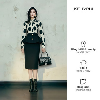 [KELLYBUI] Áo sơ mi lụa hoạ tiết dài tay thiết kế cao cấp sang trọng, lịch sự.