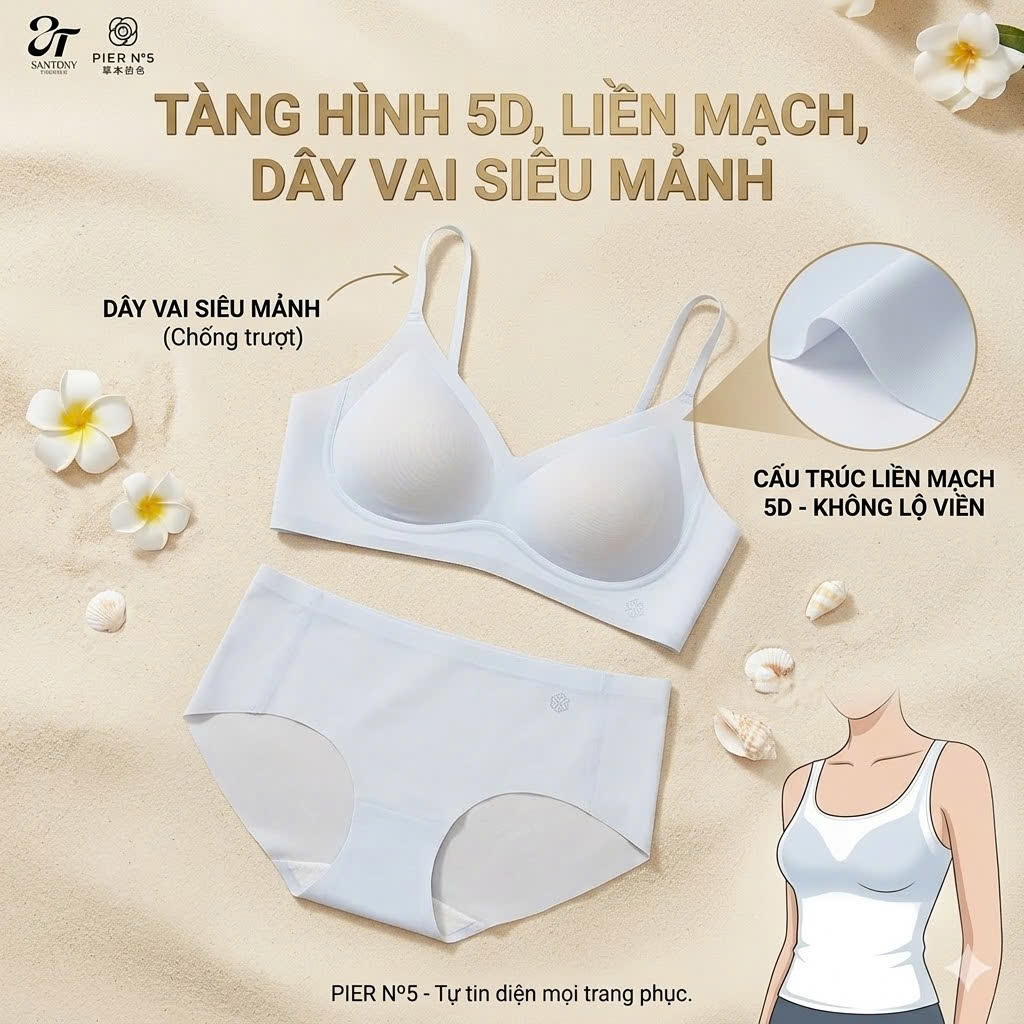 Set Nội Y Đi Biển Santony SET519 - Tàng Hình Hương Sơn Trà PIER N°5