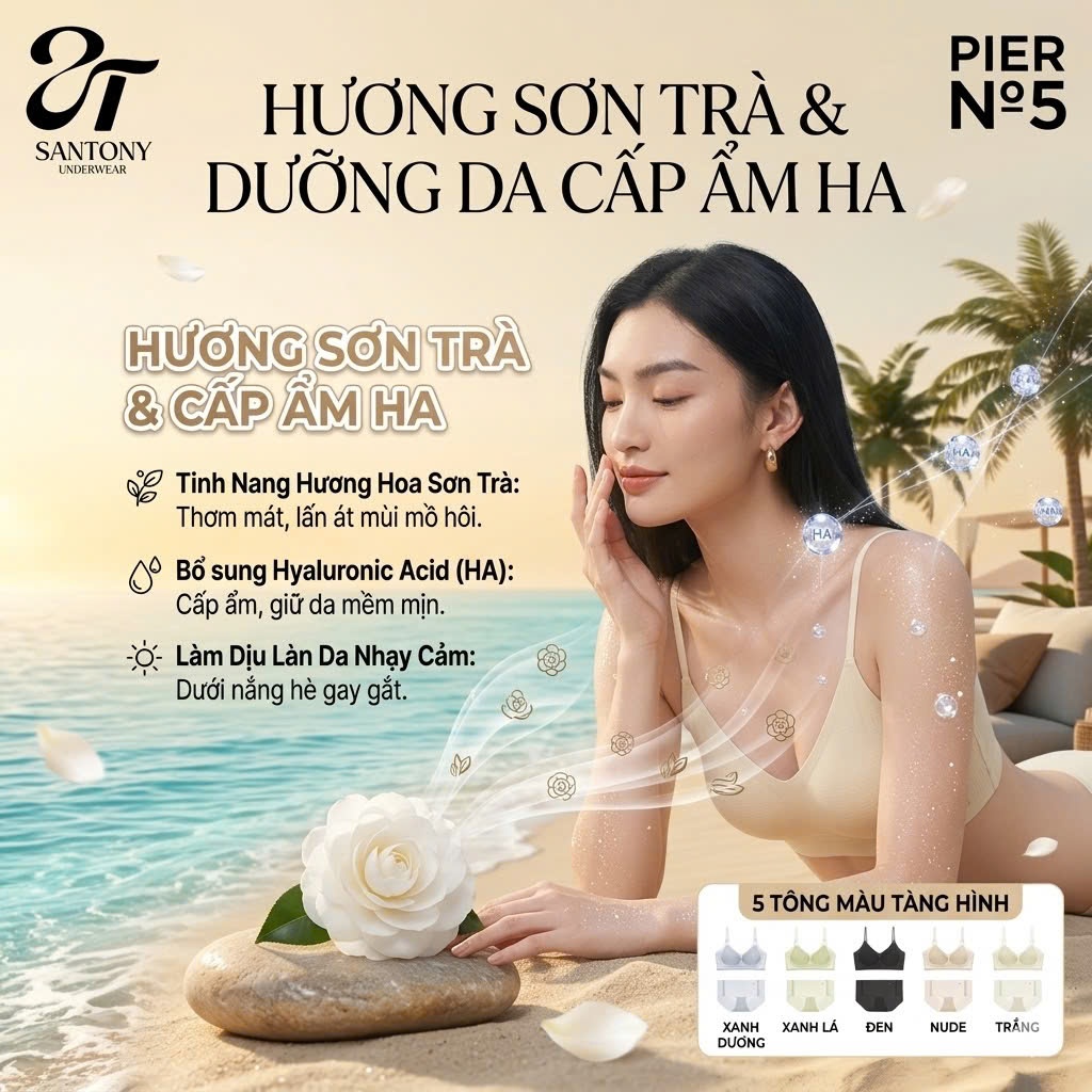 Set Nội Y Đi Biển Santony SET519 - Tàng Hình Hương Sơn Trà PIER N°5