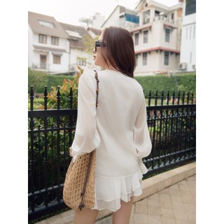 Áo Nữ Romantic Ruffle Blouse, Chất Vải Tằm Ánh Thoải Mái,WKI062, SOME HOW STORE