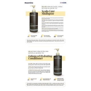 Dầu gội xả Rosemine cặp gội xả phục hồi tóc chống rụng tóc kiểm soát dầu tăng phồng ROSEMINE 500ml 1000ml - Kosmi Beauty