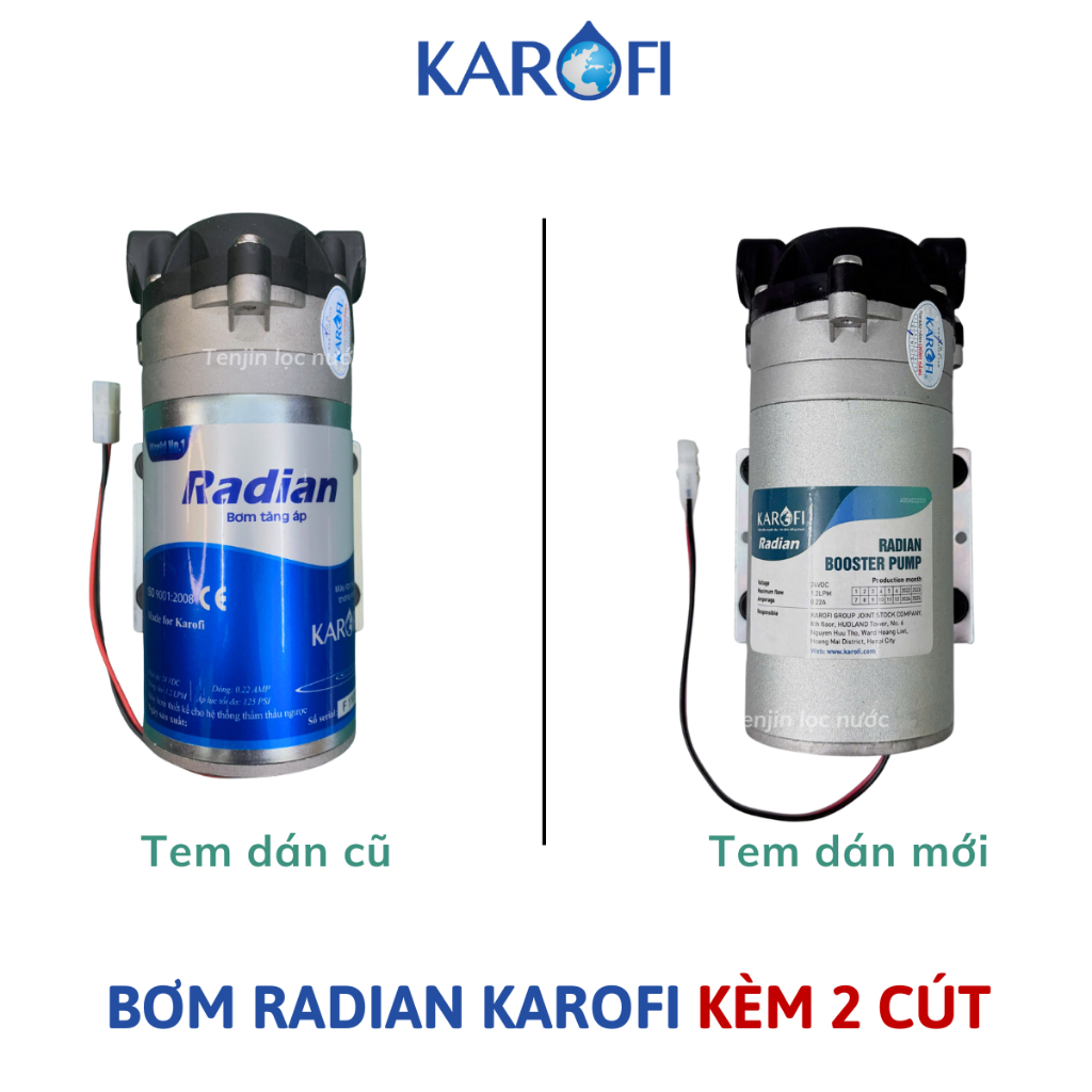Combo BƠM+ NGUỒN Karofi Dùng Thay Thế Cho Các Máy Lọc Nước Phổ Thông- Hàng Chính Hãng BH 12 Tháng