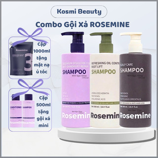 Dầu gội xả Rosemine cặp gội xả phục hồi tóc chống rụng tóc kiểm soát dầu tăng phồng ROSEMINE 500ml 1000ml - Kosmi Beauty