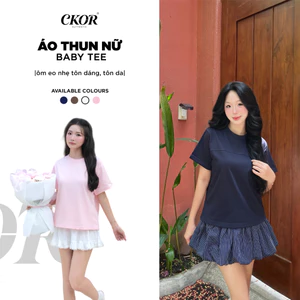 Áo Thun Nữ Trơn Baby Tee ôm eo nhẹ COTTON COMPACT form tôn dáng tôn da CKOR