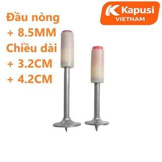 Hộp 200 Đinh Bắn Ty Thẳng Kapusi 8.5mm 2 cỡ dài 4.2cm hoặc 3.2cm – Bắn Xuyên Thép, Bê Tông, Tường Gạch