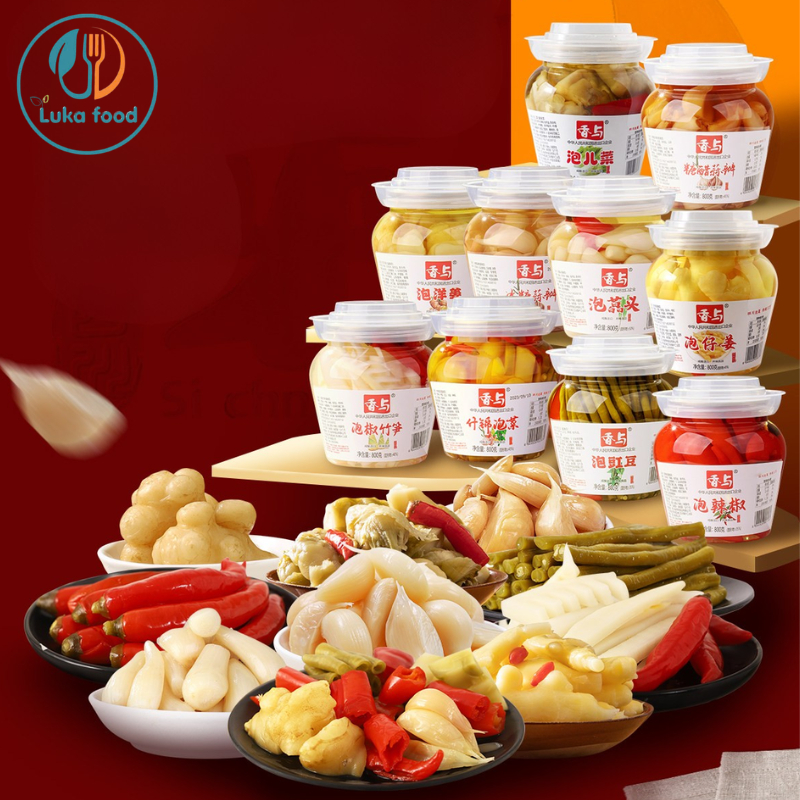 Măng Trúc Ngâm Ớt Tứ Xuyên Hũ Lớn 800g Giòn Sần Sật, Cay Nồng Cực Đã Chuẩn Vị Nội Địa Trung Luka Food