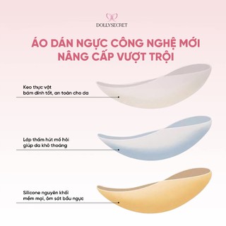 Áo Dán EXTRA FIT Siêu Dính Chống Tụt Dùng Khi Vận Động DOLLYSECRET Chống Mồ Hôi Tệp Da Keo Có Thể Thay Thế D22