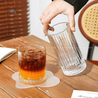 CỐC THỦY TINH ĐÁY KIM CƯƠNG - Cốc uống rượu Whisky, Chivas, Rock, cốc nếm rượu sọc cổ điển cao cấp
