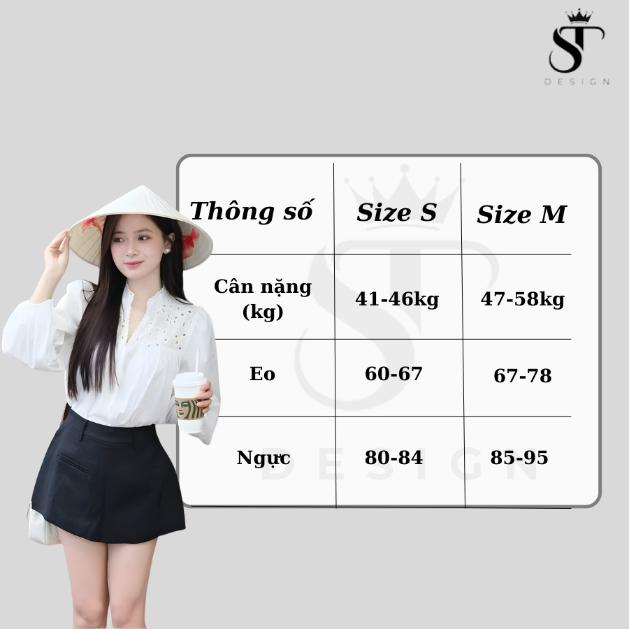Áo sơ mi Thô Hàn phối ren cổ cách điệu sang chảnh tiểu thư - ST Design - 63