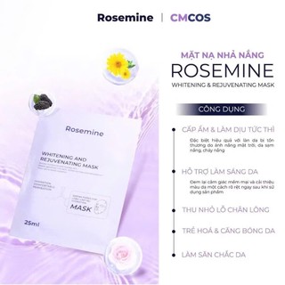 Mặt nạ Rosemine combo mặt nạ dưỡng trắng nhả nắng Rosemine Whitening And Rejuvenating 25ml - Kosmi Beauty