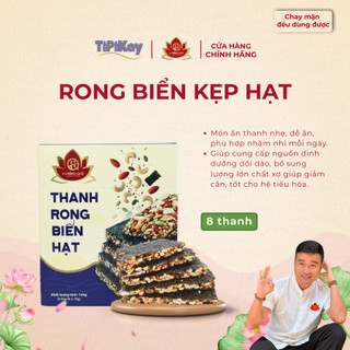 Hộp Thanh Rong Biển Kẹp Hạt 8 Thanh 144g Ăn Vặt - Chay Mặn Đều Dùng Được - TiPiKay Shop