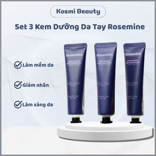 Set 3 tuýp kem tay Rosemine kem dưỡng da tay Rosemine dưỡng ẩm bảo vệ và nuôi dưỡng da tay 30g - Kosmi Beauty