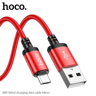 Cáp sạc dây dù siêu bền Hoco X89 cổng Micro-USB, dài 1M (Đen)
