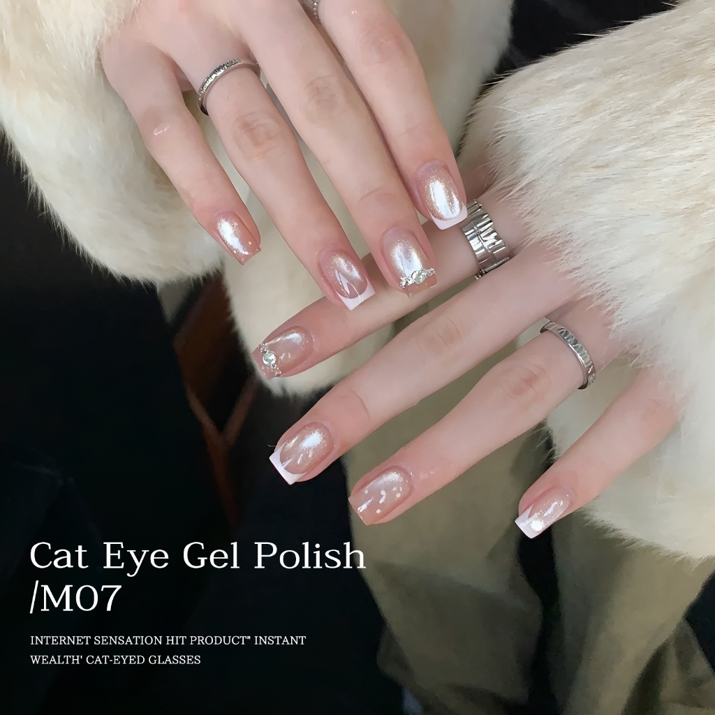 XEIJAYI 10ml - Sơn móng tay dạng gel màu mơ nude mắt mèo mới, bền màu và bóng, phù hợp cho mọi mùa.