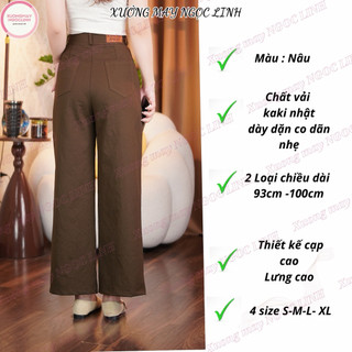Quần Kaki Nhật Cạp Phẳng Ống Suông  Rộng Lưng Cao Cạp Cao Siêu Hot_255
