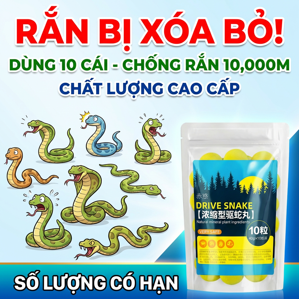 viên đuổi rắn - thuốc xua đuổi rắn công nghệ mạnh 10 viên, xua sạch rắn 360°