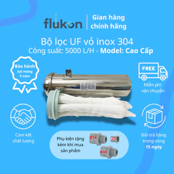 Máy Lọc Nước UF 5000L/H Sợi PVDF Siêu Dai, Vệ Sinh Dễ Dàng Lọc Nước Máy Thành Phố, Giếng Khoan