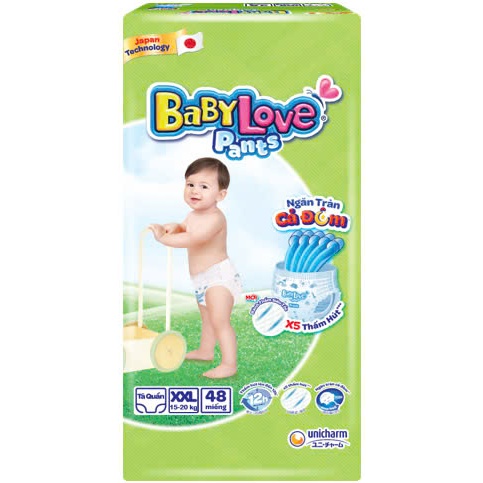 [DEAL T7] TÃ QUẦN BABYLOVE SIÊU THẤM HÚT (SIZE L/XXL) - CÔNG NGHỆ NHẬT BẢN TỪ TẬP ĐOÀN UNICHARM