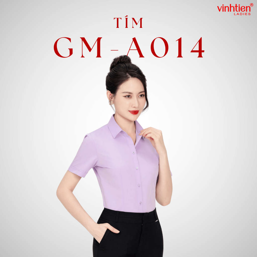 Áo Sơ Mi Nữ Ngắn Tay Vĩnh Tiến Ladies, Chất Liệu Bamboo, Vải Trơn - GTB 469
