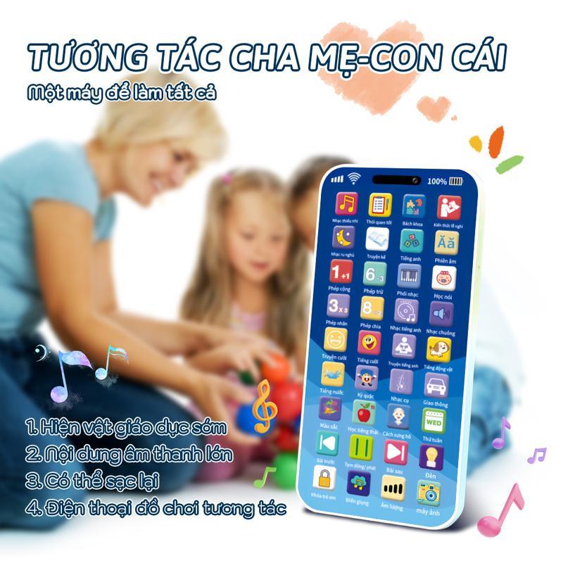 Điện thoại đồ chơi trẻ em – Nhạc thiếu nhi tiếng Việt, đèn LED, hỗ trợ giáo dục sớm