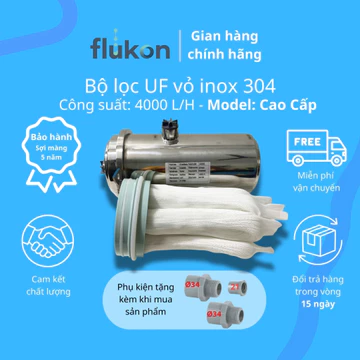 Bộ Lọc Nước UF 4000L/H Sợi PVDF Siêu Dai, Vệ Sinh Dễ Dàng Lọc Nước Máy Thành Phố, Giếng Khoan
