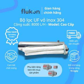 Máy Lọc Nước UF 8000L/H Sợi PVDF Siêu Dai, Vệ Sinh Dễ Dàng Lọc Nước Máy Thành Phố, Giếng Khoan