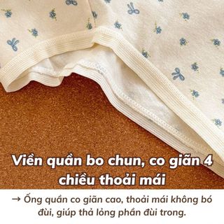 Quần lót nữ cotton cao cấp dáng đùi cạp vừa, Quần boxer nữ họa tiết hoa nhí xinh xắn DEVARI L5522