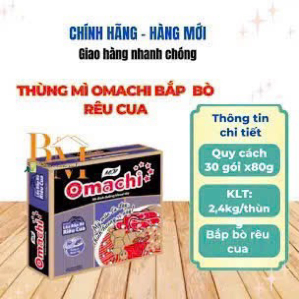 3/6/2026-Mì omachi vị Riêu cua bắp bò/Hải sản chua cay thùng 30 gói ...
