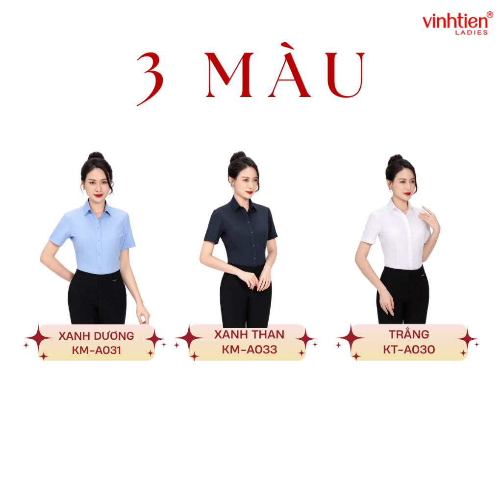 Áo Sơ Mi Ngắn Tay  Vĩnh Tiến Ladies, Chất Liệu Bamboo, Hoạ Tiết Vải Xước - GTB 495