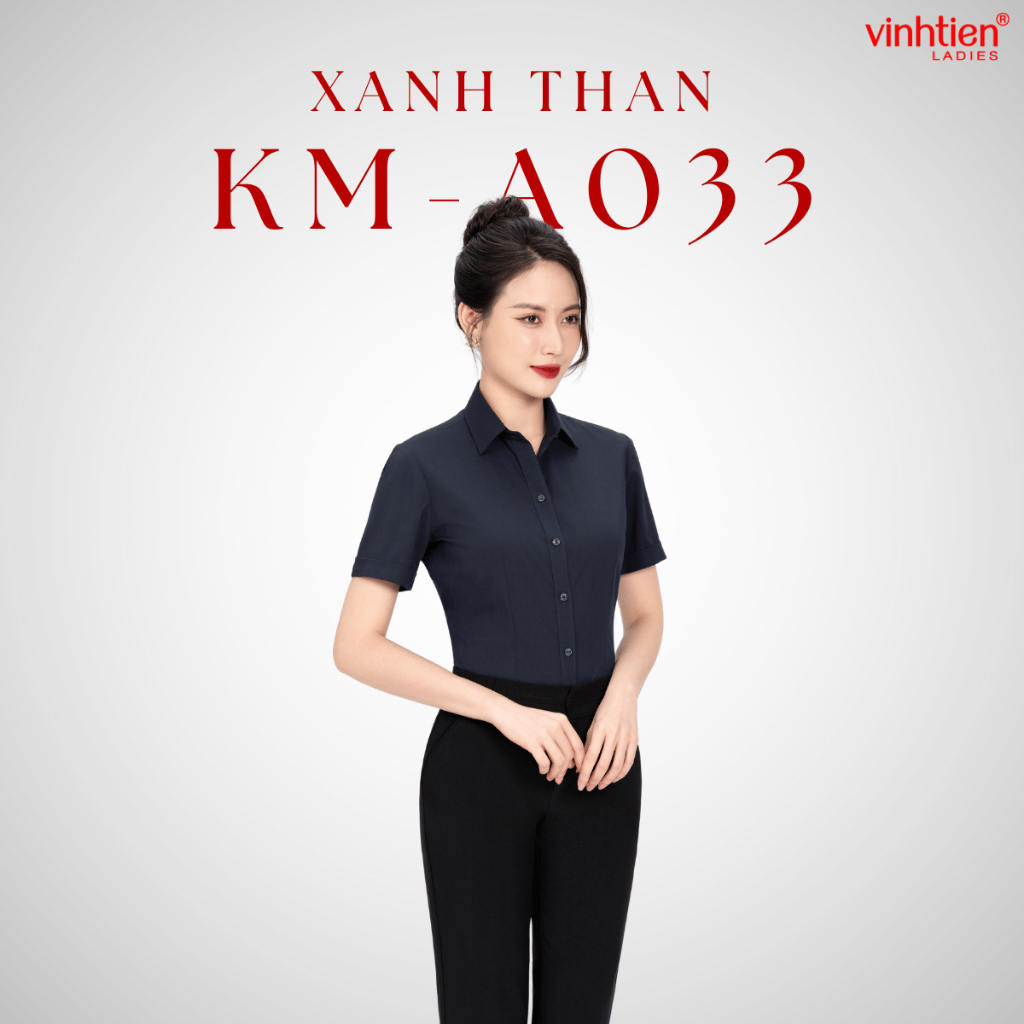 Áo Sơ Mi Ngắn Tay  Vĩnh Tiến Ladies, Chất Liệu Bamboo, Hoạ Tiết Vải Xước - GTB 495