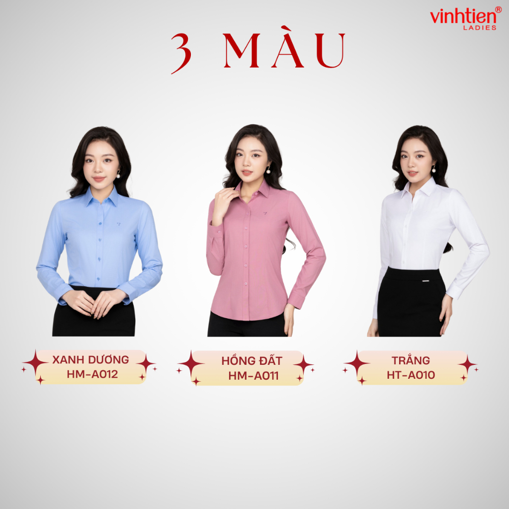 Áo Sơ Mi Dài Tay Vĩnh Tiến Ladies Chất Liệu Bamboo Sợi Tre Họa Tiết Kẻ Ô Dệt Chìm - GTB 575