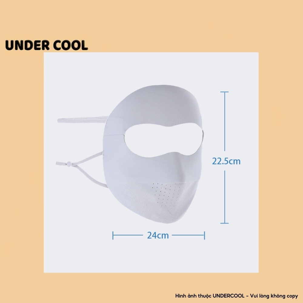 Khẩu trang chống nắng làm mát fullface UNDERCOOL có lỗ thông hơi thoáng khí chống tia UV chất liệu co giãn 5 màu KT12