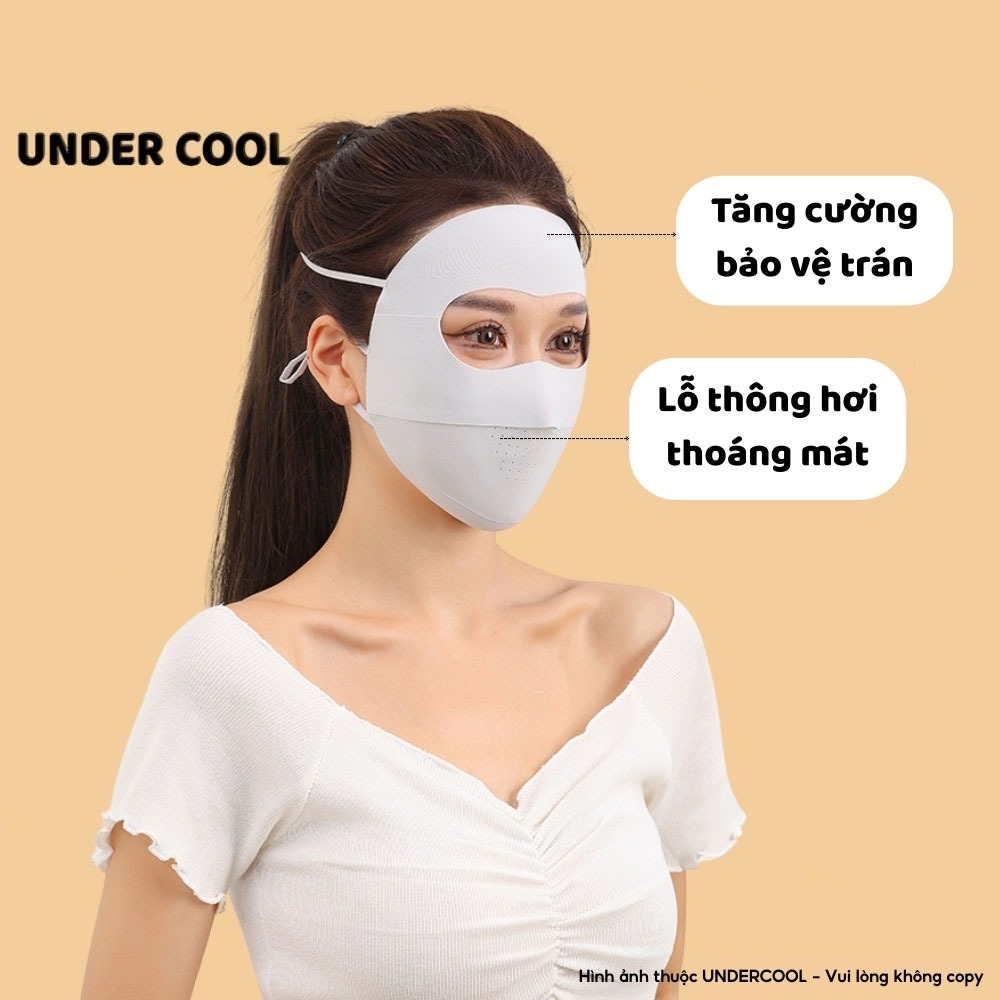 Khẩu trang chống nắng làm mát fullface UNDERCOOL có lỗ thông hơi thoáng khí chống tia UV chất liệu co giãn 5 màu KT12