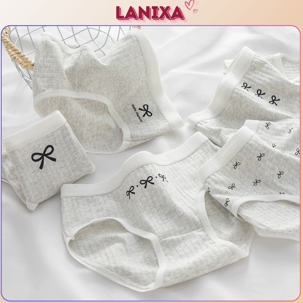 Quần lót nữ cotton kháng khuẩn cạp vừa tôn dáng co giãn đáy lót 2 lớp kiểu dáng basic LANIXA L1108