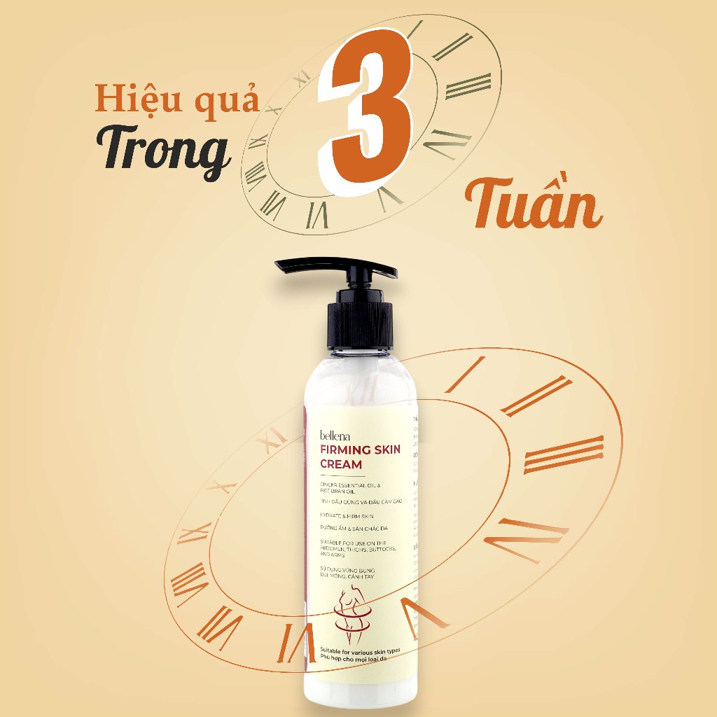 Kem tan mỡ bụng giảm mỡ bụng đùi bắp tay bụng dưới Bellena Firming Skin Cream 200ml