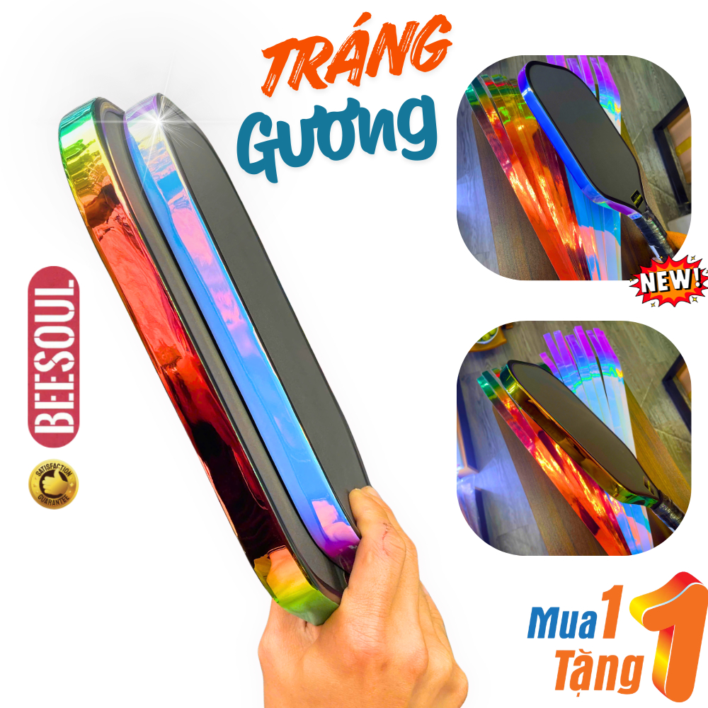Dán viền vợt Pickleball Nhũ 5D phản quang 16mm 14mm và Crom tráng Gương chất liệu dày dặn siêu đẹpBS