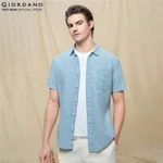 GIORDANO Áo Sơ Mi Nam Ngắn Tay Linen Shirt 01046212 — ảnh 3