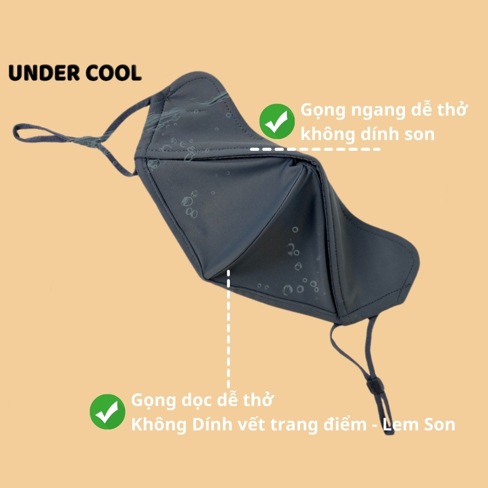 Khẩu Trang Chống Tia UV - Có Gọng - UNDERCOOL Khẩu Trang Vải Chống Nắng UPF50+ Chống Vết Trang Điểm Vết Son KT05