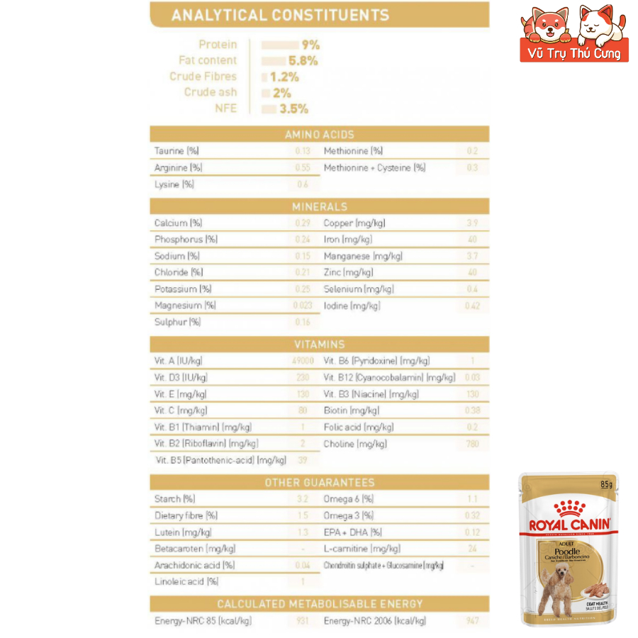[COMBO] Pate Cho Chó Royal Canin Poodle Adult Gói 85g