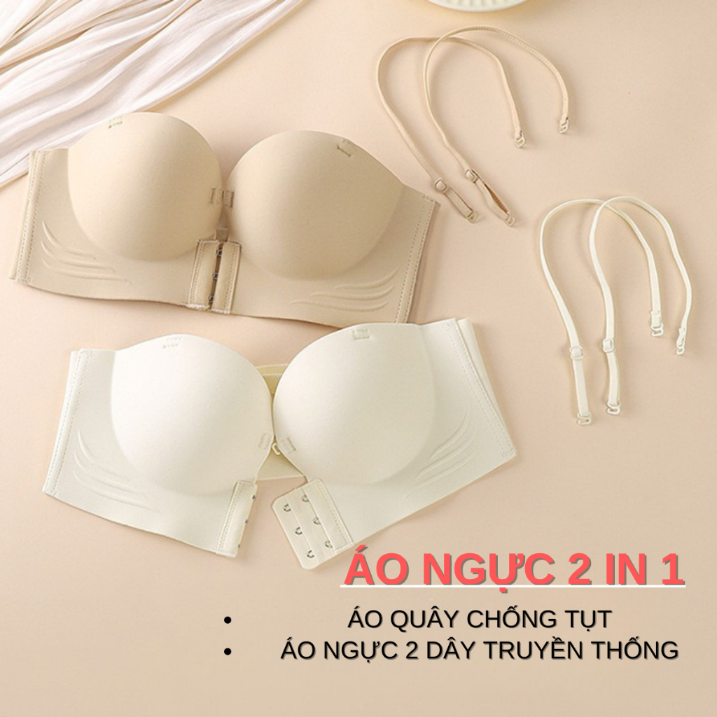 Áo Lót Áo Ngực Bra Nữ Bra Chất Su Áo Không Dây Cài Trước Nâng Ngực Tạo Khe Mút Dày 5CM Che Mỡ 946