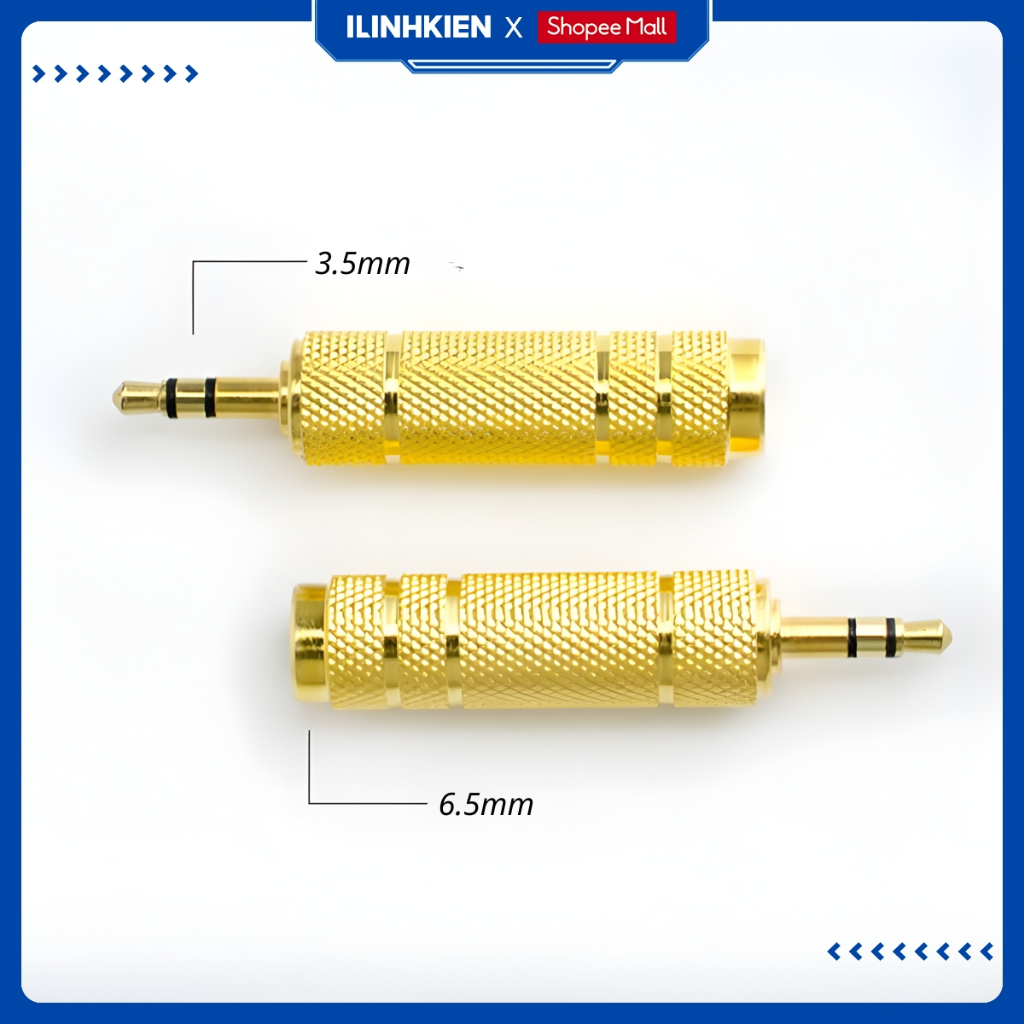 Jack Chuyển Đổi Âm Thanh 6.5mm Sang 3.5mm/3.5mm sang 6.5mm Mạ Vàng Chống Nhiễu, Đầu Chuyển Tai Nghe, Loa ILinhkien