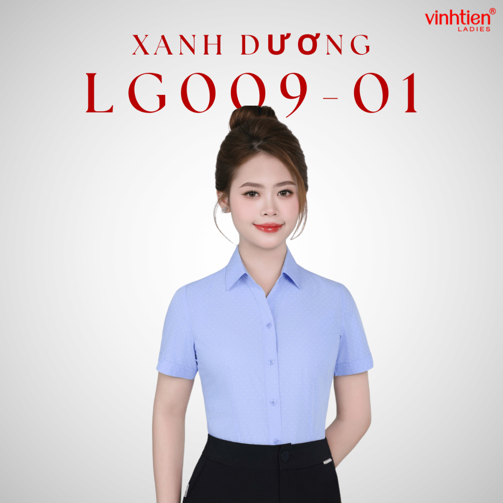Áo Sơ Mi Nữ Ngắn Tay  Vĩnh Tiến Ladies, Chất Liệu Bamboo, Hoạ Tiết Hoa Nhí - GTB 495