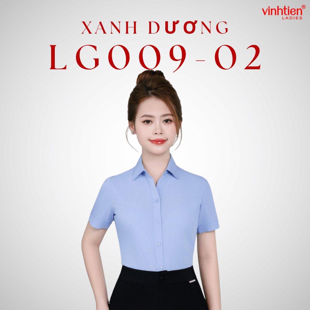 Áo Sơ Mi Nữ Ngắn Tay  Vĩnh Tiến Ladies, Chất Liệu Bamboo, Hoạ Tiết Hoa Nhí - GTB 495
